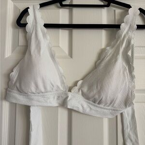 aerie White Scalloped Bikini